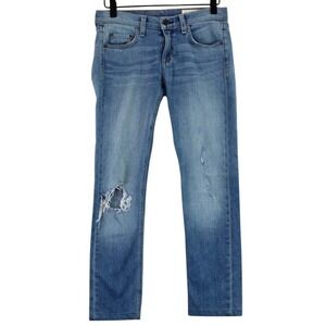 rag bone Dre Jeans Womens 24 Blue Distressed Denim Straight Leg